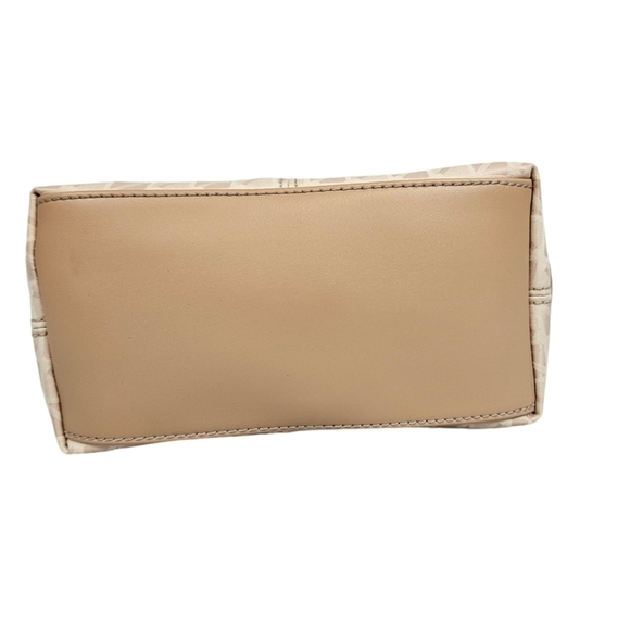 Nine & Company Cream Jacquard Mini Y2K‎ Baguette Handbag Faux Leather Trim - Picture 6 of 9